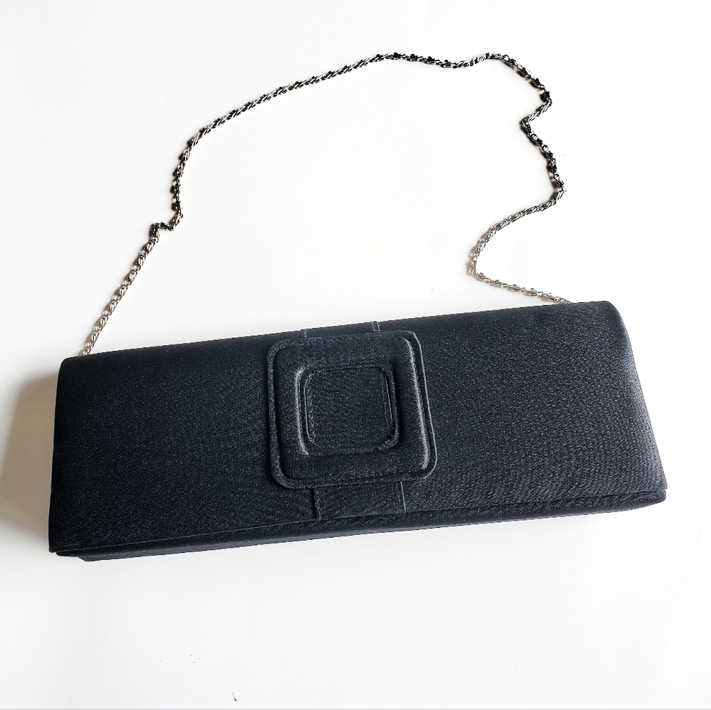 Bijoux Terner Black Evening Satin Clutch